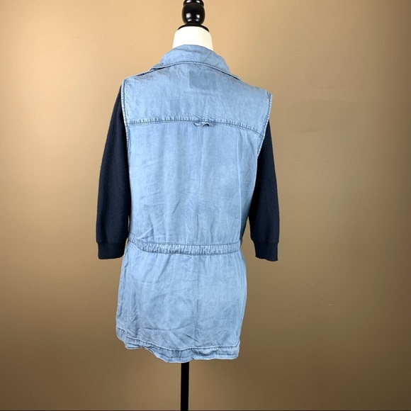 ANTHROPOLOGIE Sanctuary Chambray Button-down cinched waist Denim sleeveless Vest - Picture 5 of 11
